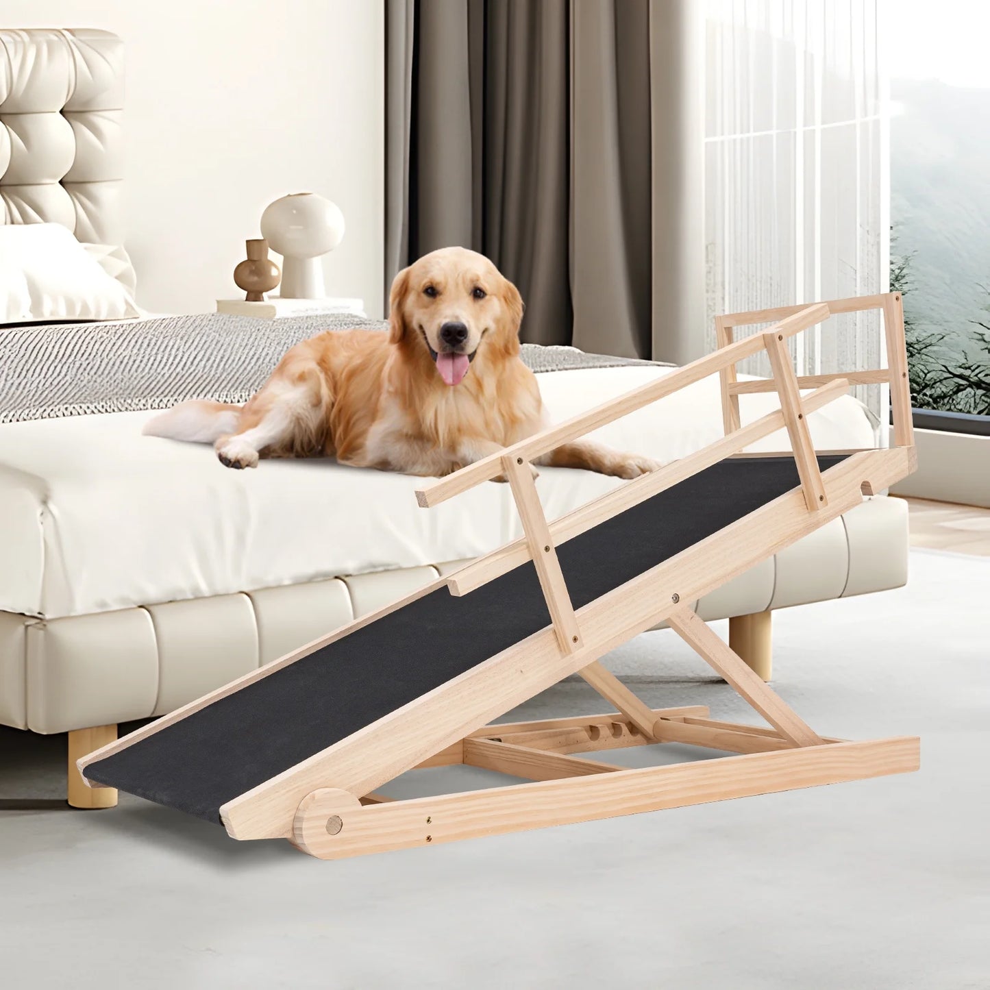 LILYPELLE Foldable Pet Ramp Bed for Dogs Cats with Non-slip Rubber