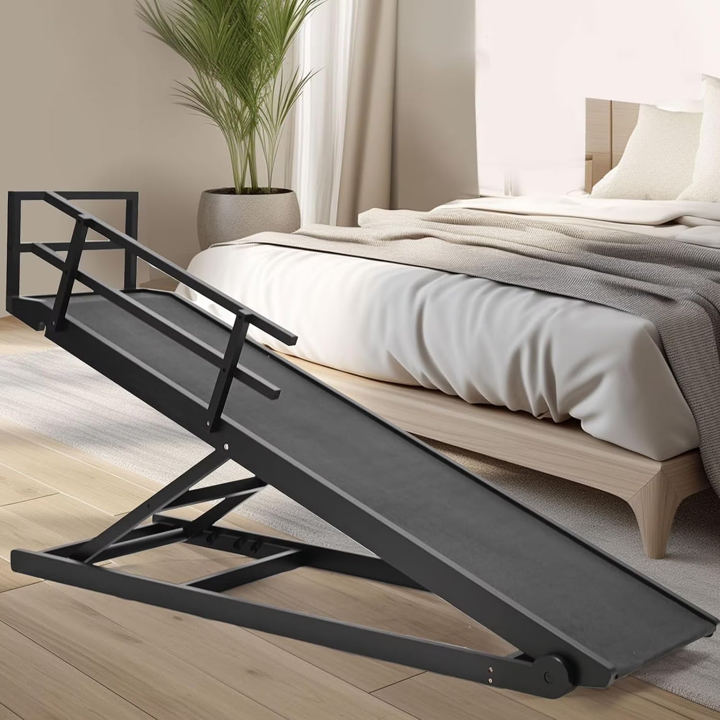 Lilypelle Foldable Pet Ramp for Small & Large dog,Adjustable Wood Dog Ramp