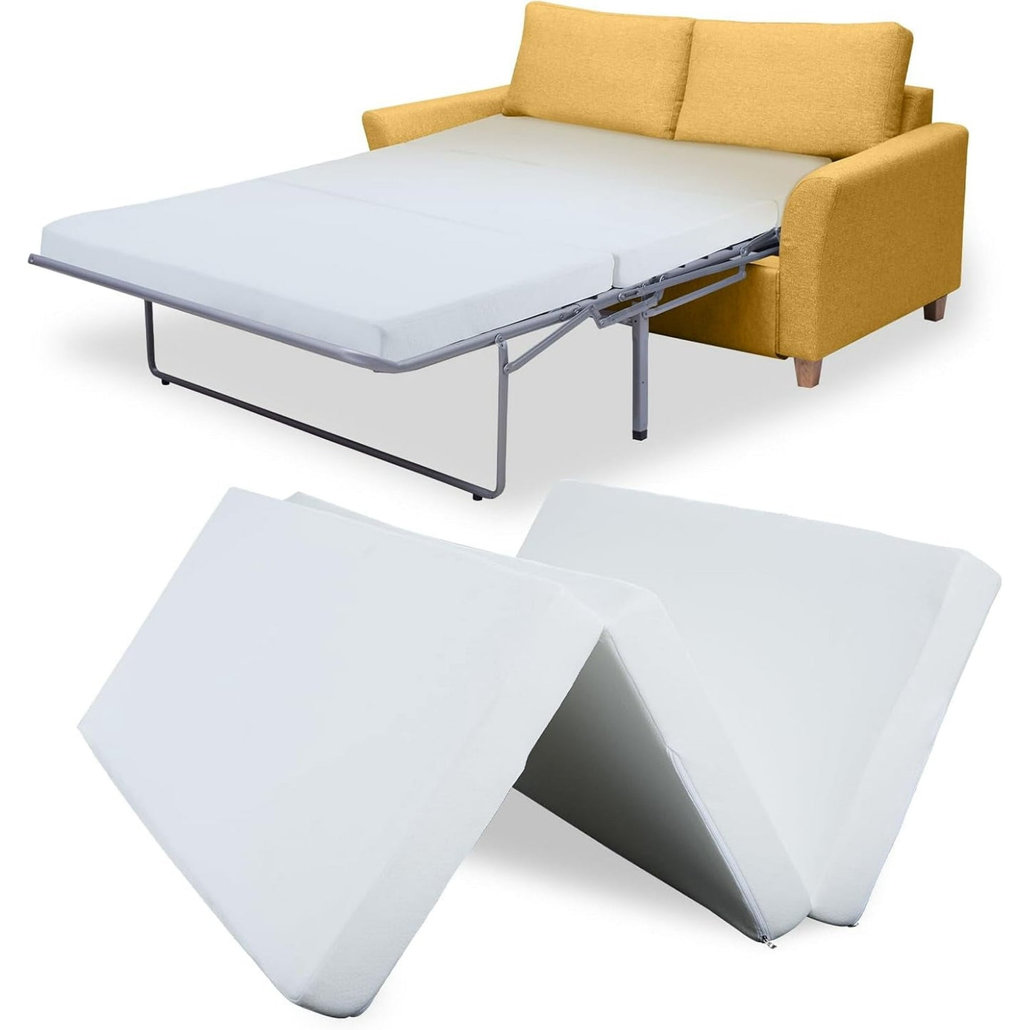 Lilypelle Foldable Sofa Bed Replacement Mattress Memory Foam 4 inch Pull Out Sofa Bed Mattress Full Size for Convertible Sleeper Sofa Couch Beds, Sofa Not Included, 72" L x 53" W x 4" H