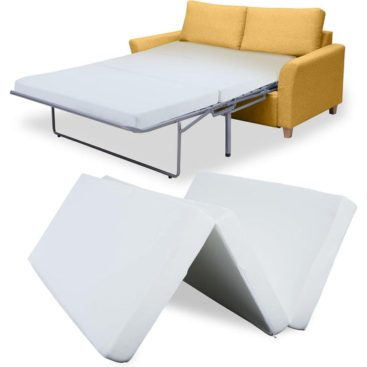 Lilypelle Foldable Sofa Bed Replacement Mattress Memory Foam 4 inch Pull Out Sofa Bed Mattress Queen Size for Convertible Sleeper Sofa Couch Beds, Sofa Not Included