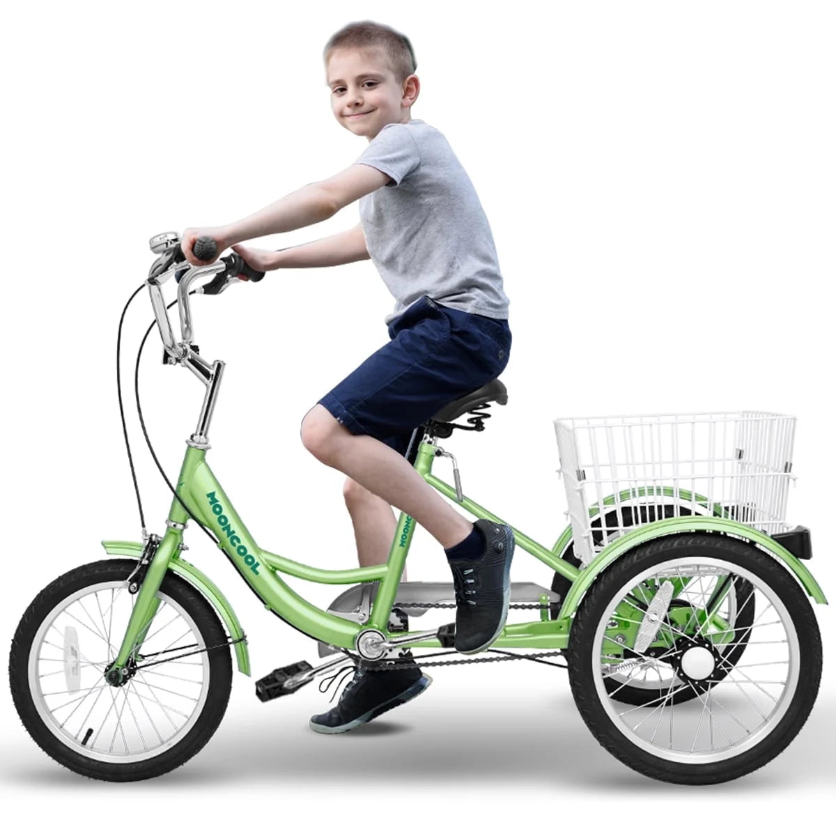 Lilypelle Kids Tricycle with 16" Wheels，1-Speed Trike for Adult Beginner Riders, 3 Wheels Bike with Basket for Exercise & Shopping & Picnic，Stars&Stripes