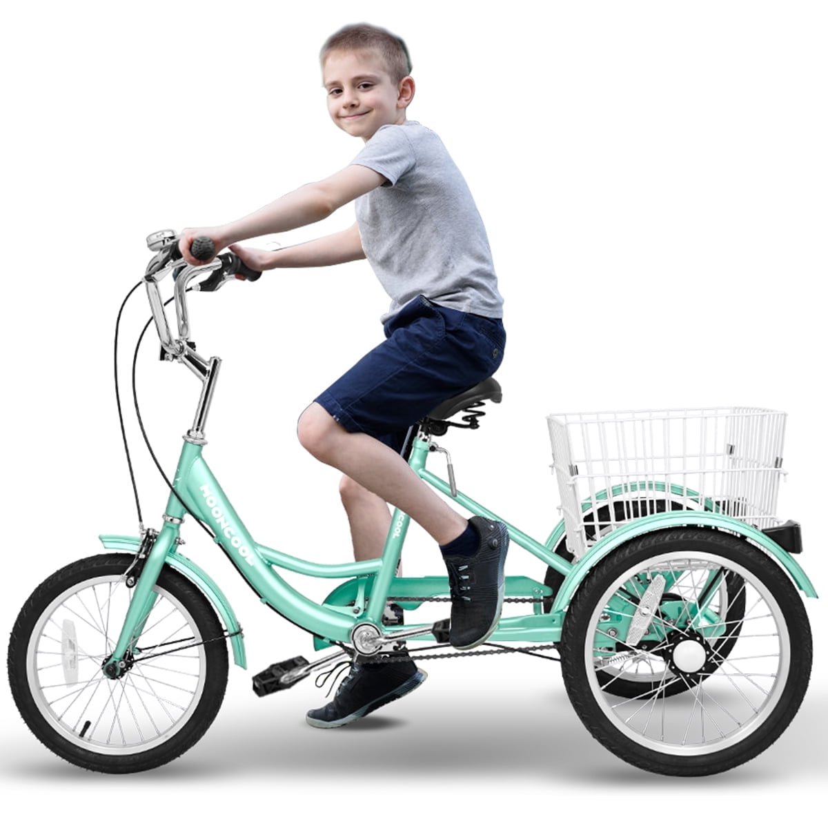 Lilypelle Kids Tricycle with 16" Wheels，1-Speed Trike for Adult Beginner Riders, 3 Wheels Bike with Basket for Exercise & Shopping & Picnic，Stars&Stripes