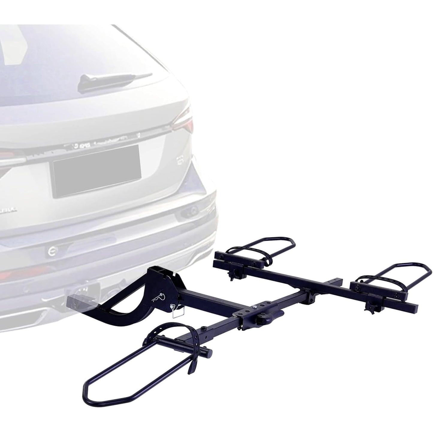 MOONCOOL Folding Hitch Trike Rack, 170 lbs Capacity, Fits Up to 5" Fat Tires and 42"-59" Wheelbase, Rear Bike Carrier for Adult Tricycles, 2" Receiver Mount for Cars, SUVs, Vans, RVs, Black