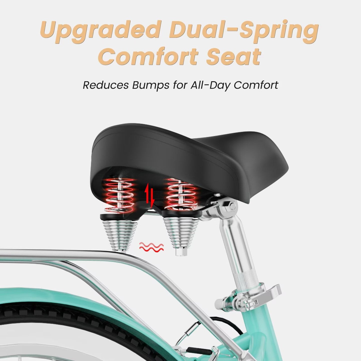 Lilypelle Beach Cruiser Bicycle, 24" 26" Wheel 7 Speed Bike Fits Rider: 4'11"-6'2", Step Through Bikes for Commuting, Unisex