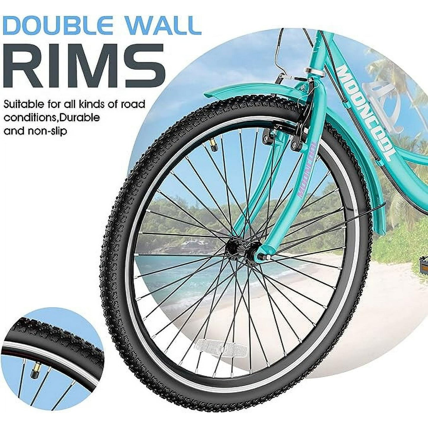 Lilypelle Adult Tricycles 7 Speed 24/26 inch Three Wheel Bike Cruiser Trike with Low-Step Through Frame/Large Basket for Men, Women, Seniors