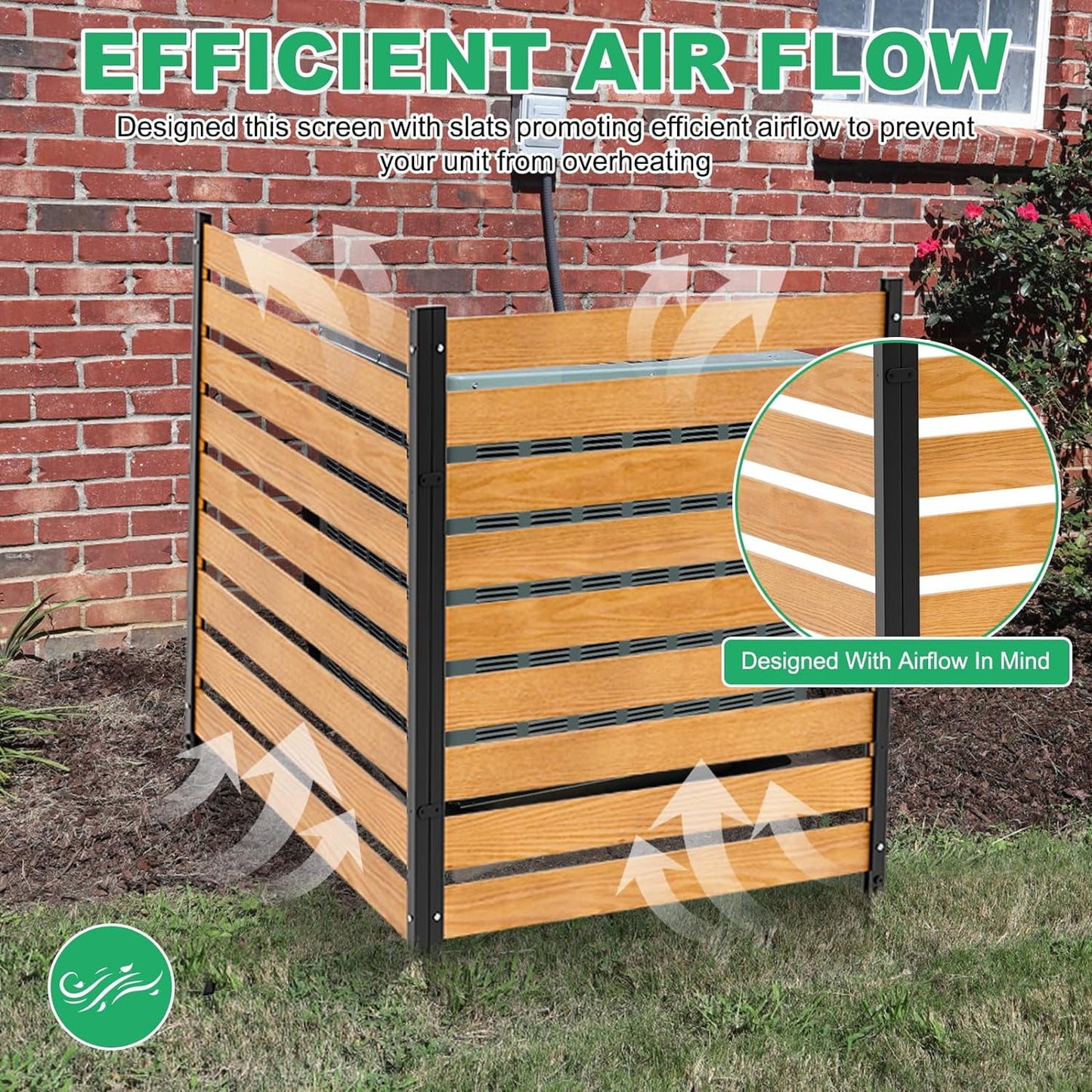 Lilypelle Air Conditioner Fence, Pool Equipment Enclosure,  Privacy Screens Fence Panels with Metal Stakes, Trash Can Fence Privacy Fence Panel for Outside