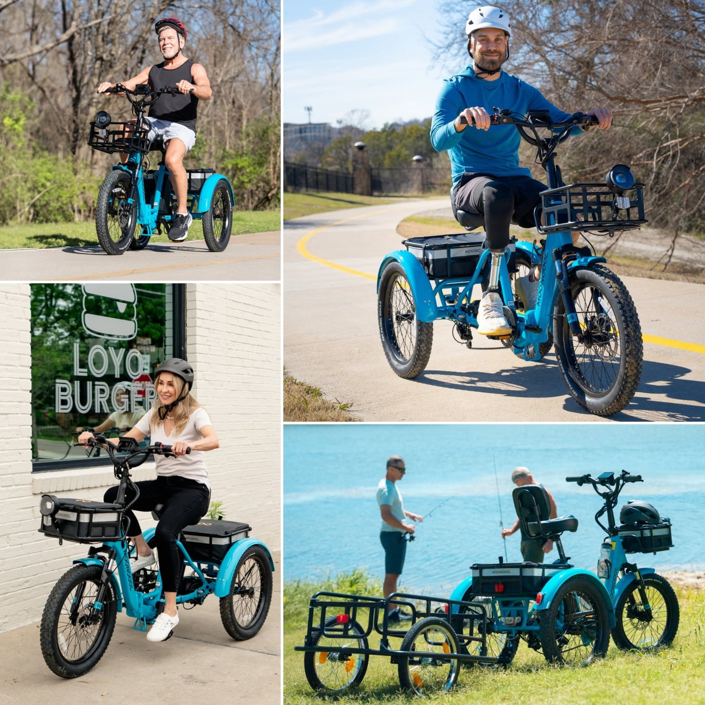 MOONCOOL TK Pro Electric Tricycle for Adults, 750W（Peak 1500W) Motor 48V 20Ah Battery, 20in Fat Tire Three Wheel Electric Bicycle , Foldable Electric Mountain Trike with Front & Rear Basket, UL2849