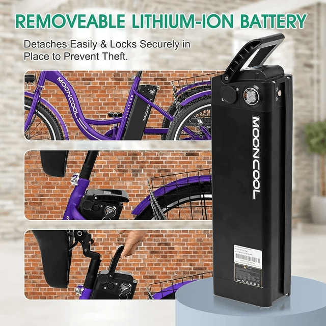 Lilypelle 36V 10.4AH Lithium Battery for Mooncool 24"/26" MC350 Electric Trike
