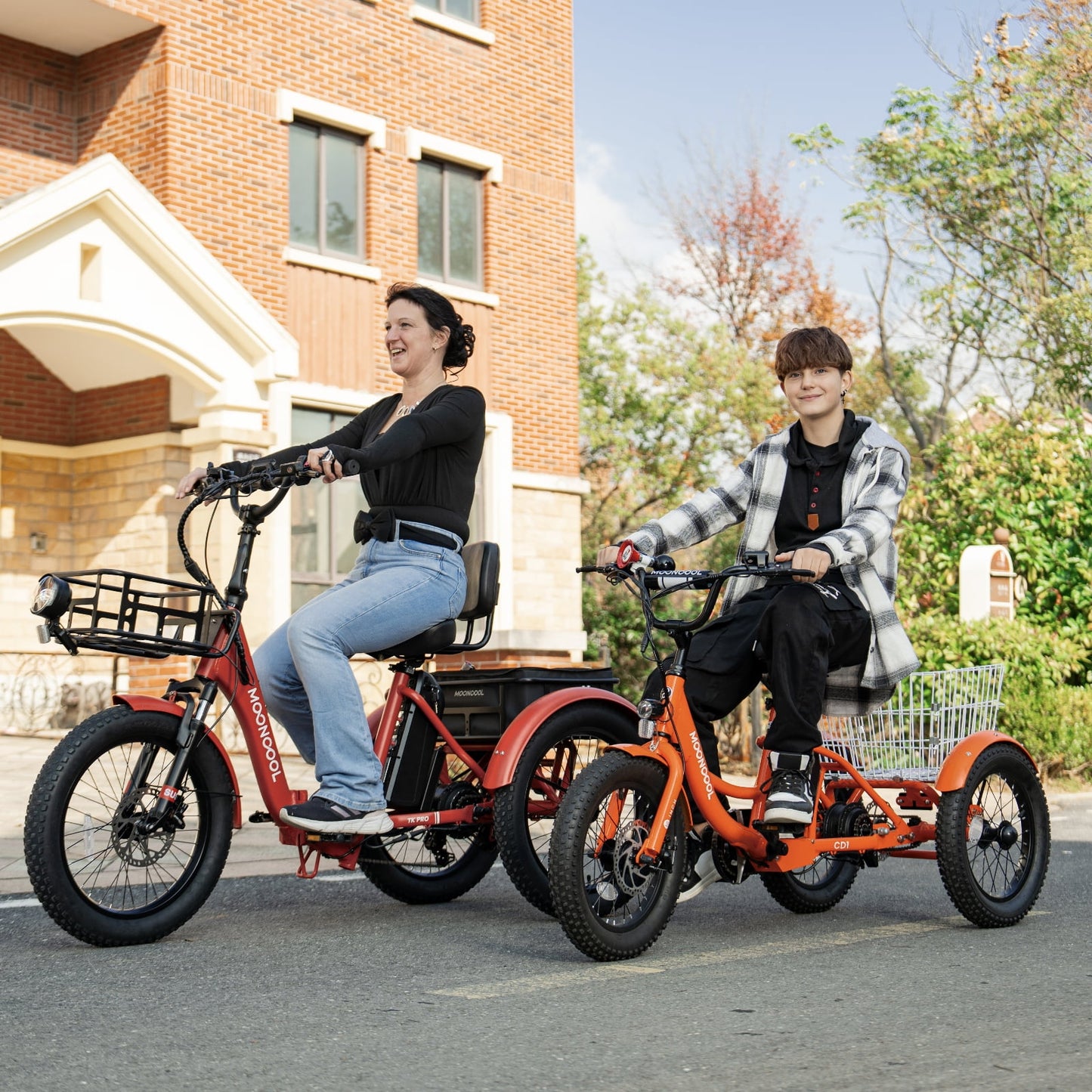 Lilypelle Electric tricycle for Kids , 6/9/12Mph three wheel electric bike w/ 250W motor， 24V 10.4Ah Battery, Headlights & Horn, Large Rear Basket ,2 sets of DIY stickers,16"x3" Wheel,30Miles