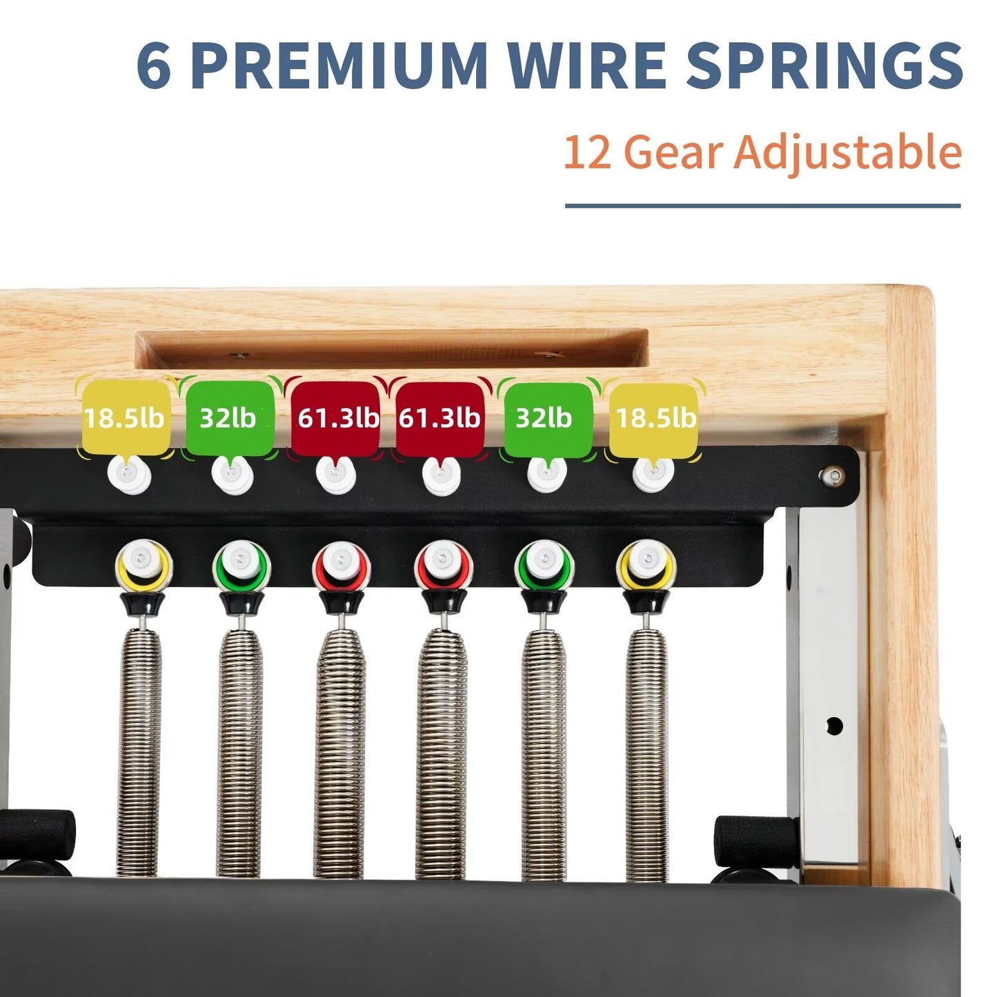 Lilypelle Pilates Reformer Machine Equipment with Spring for Home Workout,Foldable Reformer Pilates for Beginner ,300lbs load-bearing