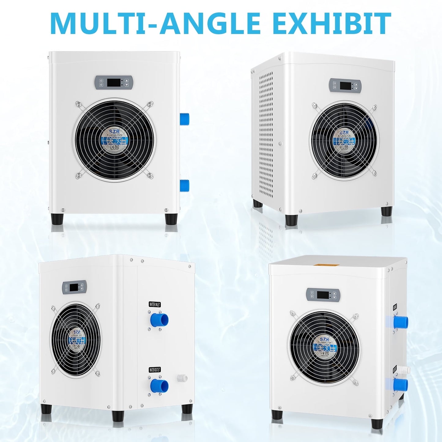 Lilypelle 16000 BTU Electric Pool Heaters for 5000GAL Above Ground Pools,110V 60HZ Efficient, Quiet Pool Heat Pump With Anti-leakage system and Child Lock Up to 107℉，50dB，5.6COP