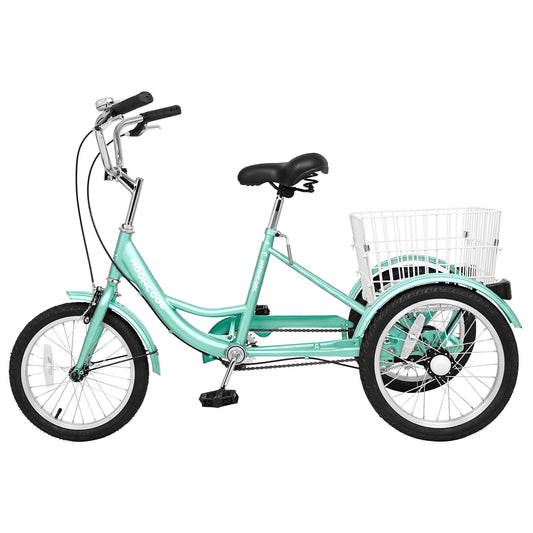Lilypelle Kids Tricycle with 16" Wheels，1-Speed Trike for Adult Beginner Riders, 3 Wheels Bike with Basket for Exercise & Shopping & Picnic，Stars&Stripes