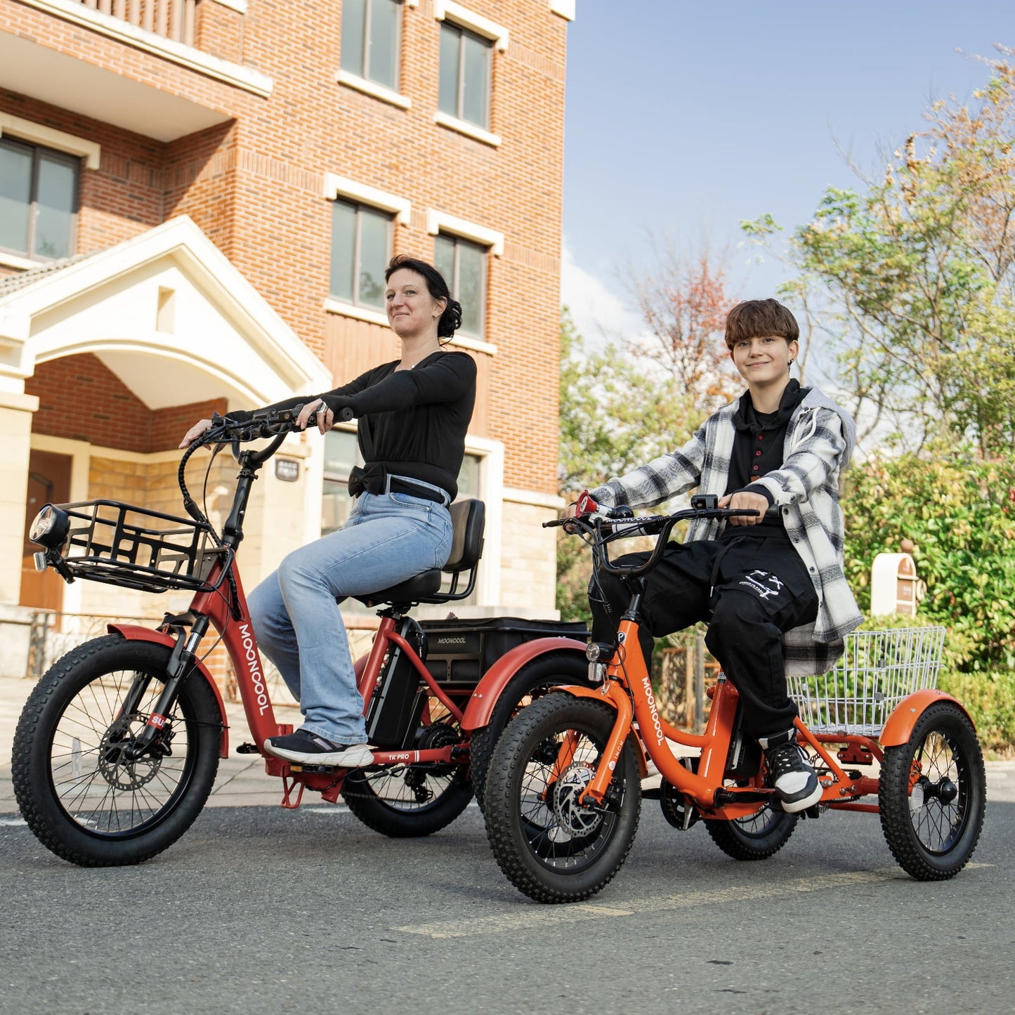 Lilypelle Electric tricycle for Kids , 6/9/12Mph three wheel electric bike w/ 250W motor，24V 10.4Ah Battery, Headlights & Horn, Large Rear Basket ,2 sets of DIY stickers,16"x3" Wheel,30Miles