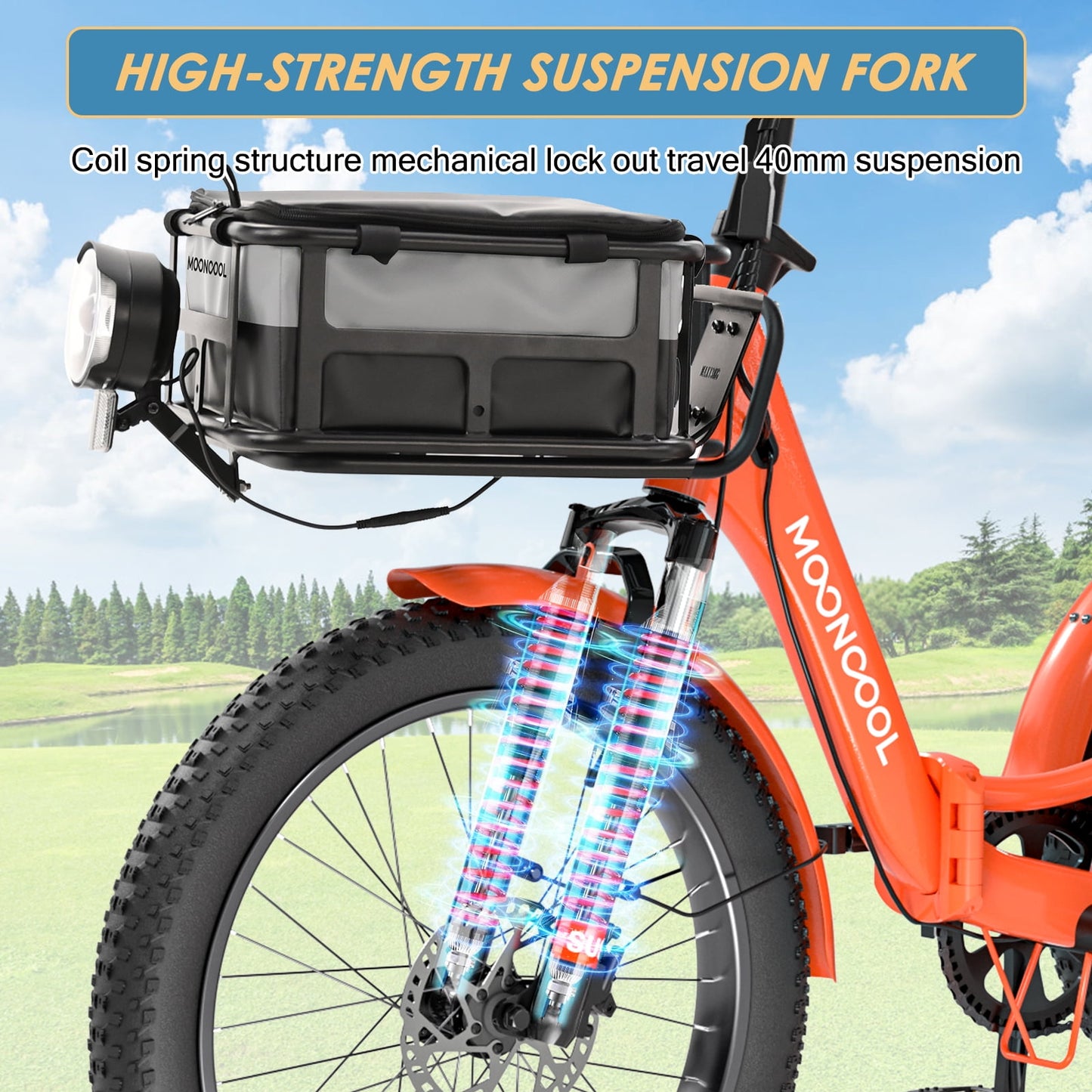 MOONCOOL Electric Tricycle for Adults, 20" Folding 3 Wheels Electric Bicycle, 48V 500W Motorized Three Wheel Ebike w/Aluminum Frame, Removable Battery and Basket