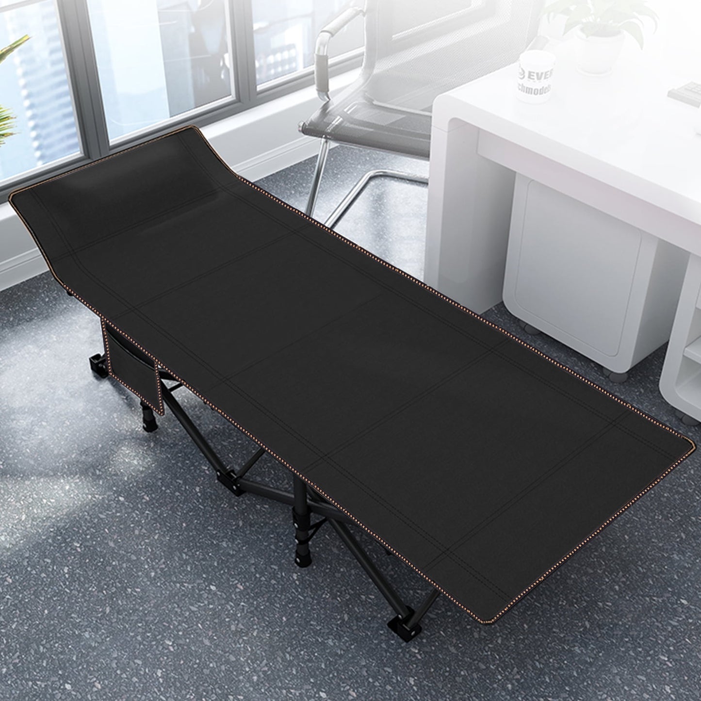 Lilypelle Folding Camping Cot for Adults, Portable Sleeping Cot, Folding Cot Rollaway Guest Bed with 3.3 inch 2 Sided Mattress and Carry Bag