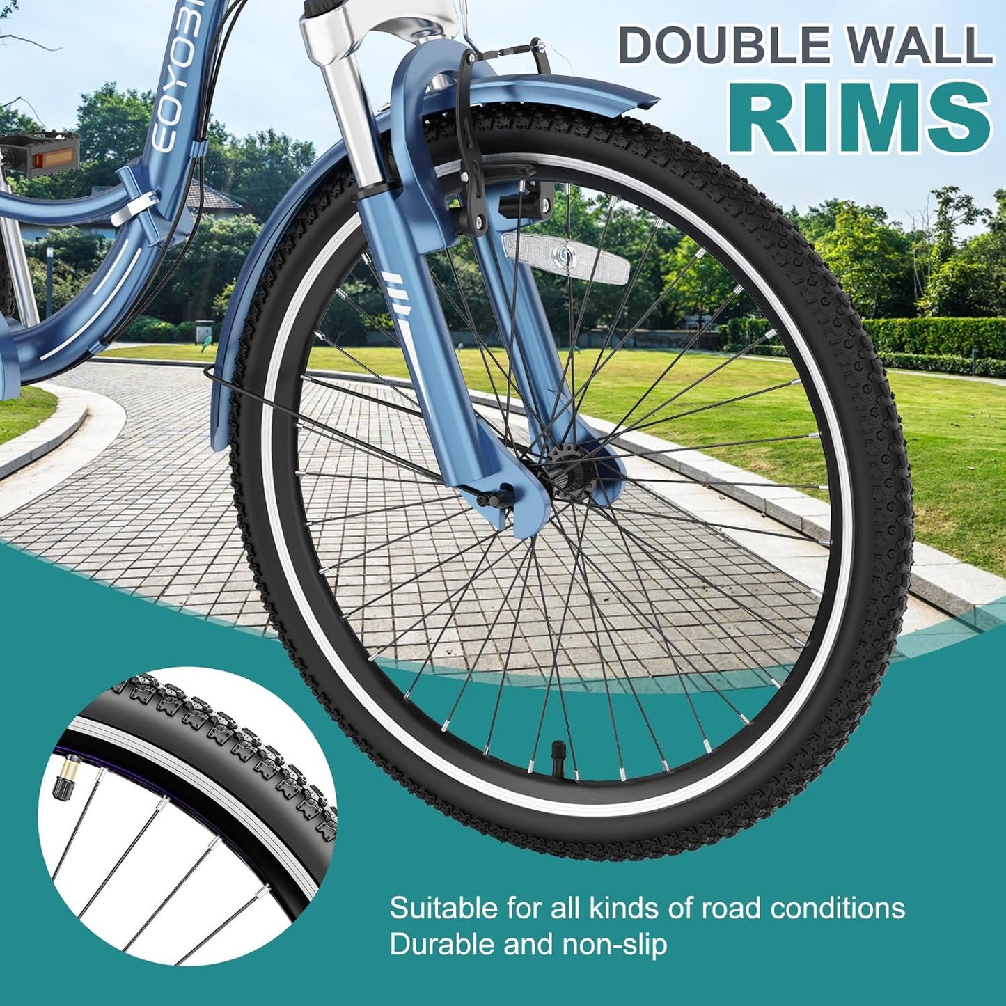 Lilypelle Adult Folding Tricycle with Low Step Through,20/24/26 inch 3 Wheel 7-Speed Foldable Cruiser Bike Trike with Cargo Basket for Women, Men, Seniors