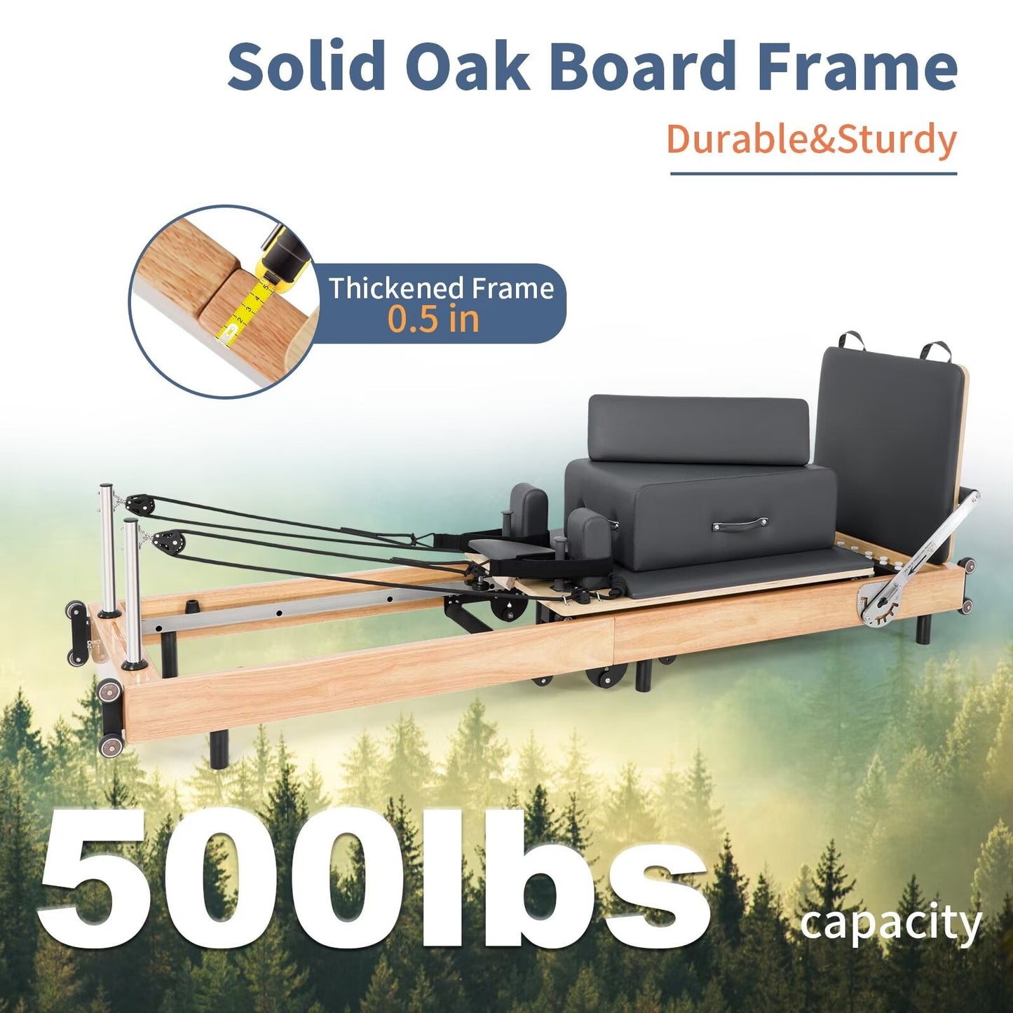 Lilypelle Pilates Reformer Machine Equipment with Spring for Home Workout,Foldable Reformer Pilates for Beginner ,300lbs load-bearing